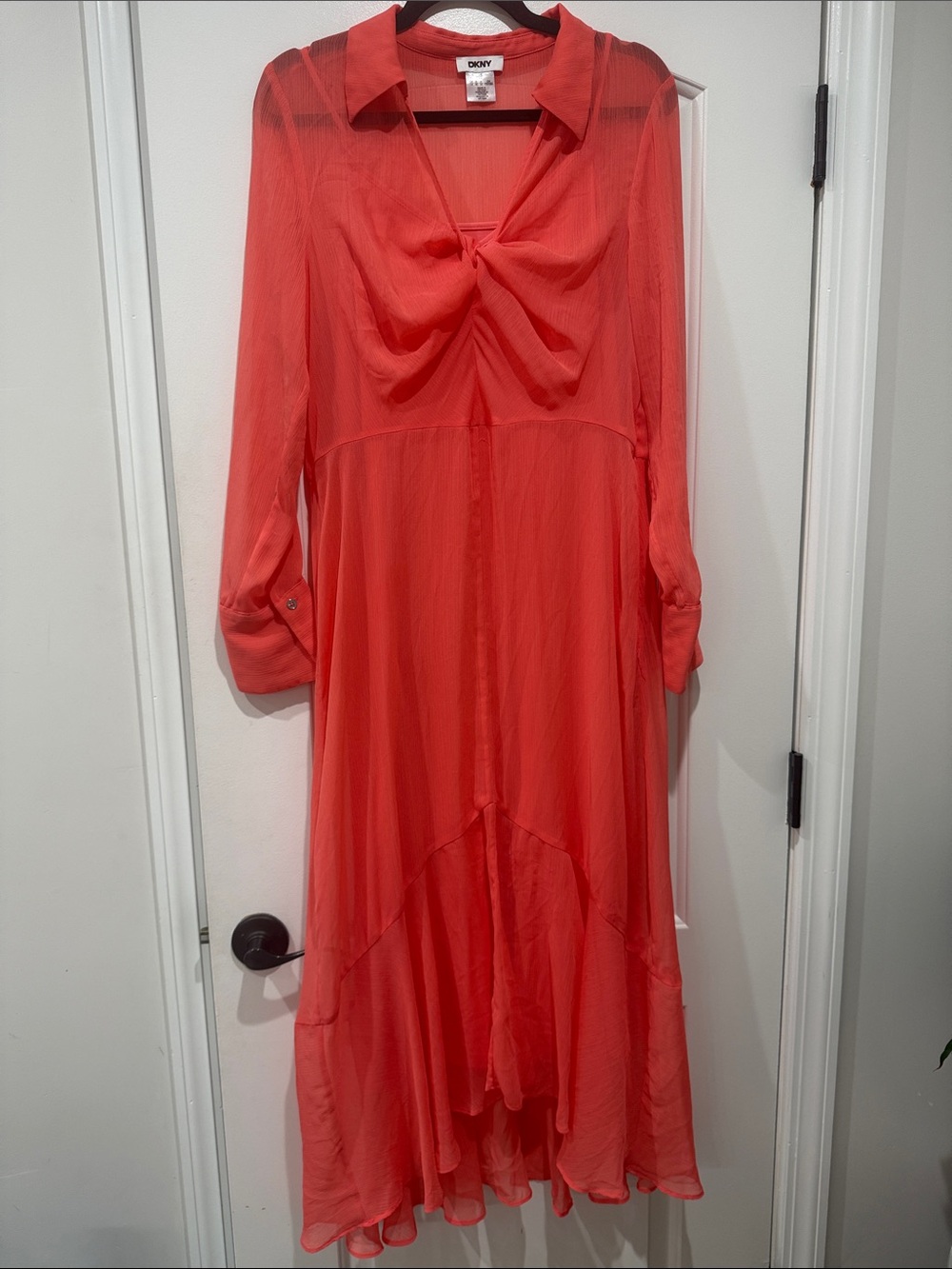 DKNY Coral Knot-Front High-Low Dress